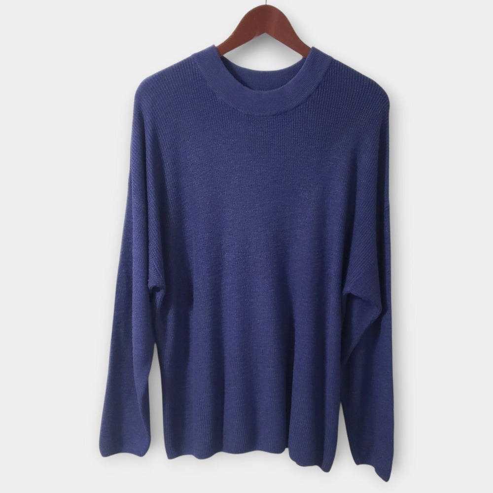Free People Beach Malibu Surf Sweater Blue Oversized Waffle Knit Small OB1177220